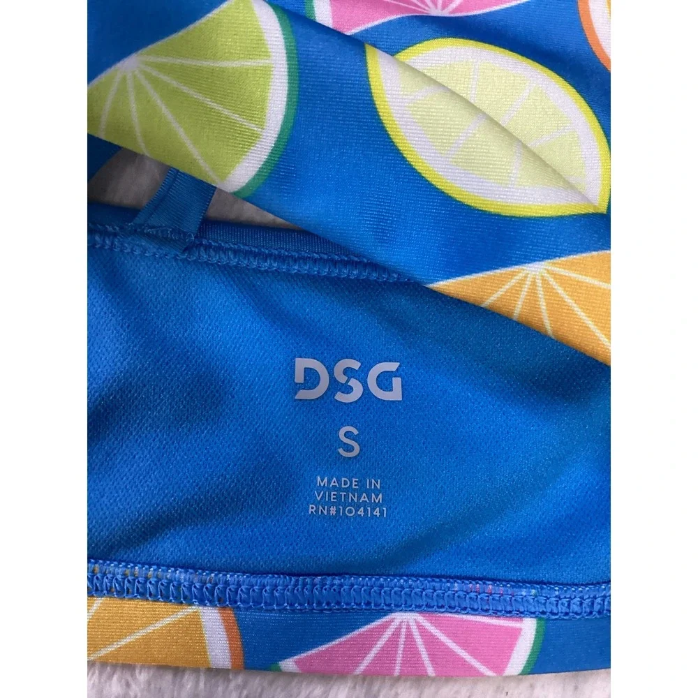 DSG Girls Strappy Halter Swim Top‎ Blue Citrus Fruit Main Squeeze Small NWT